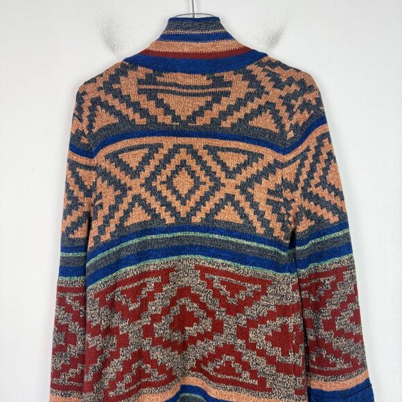 NWT Spense Knits Tribal Print Long Open Front Cardigan Sweater Size Medium M NEW - Picture 10 of 11